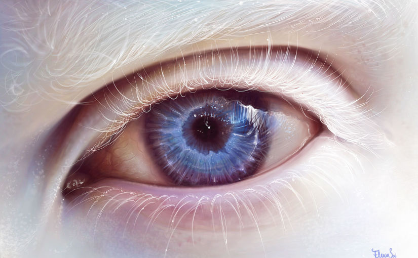Albino Eye, dessin d'ElenaSai via DeviantArt